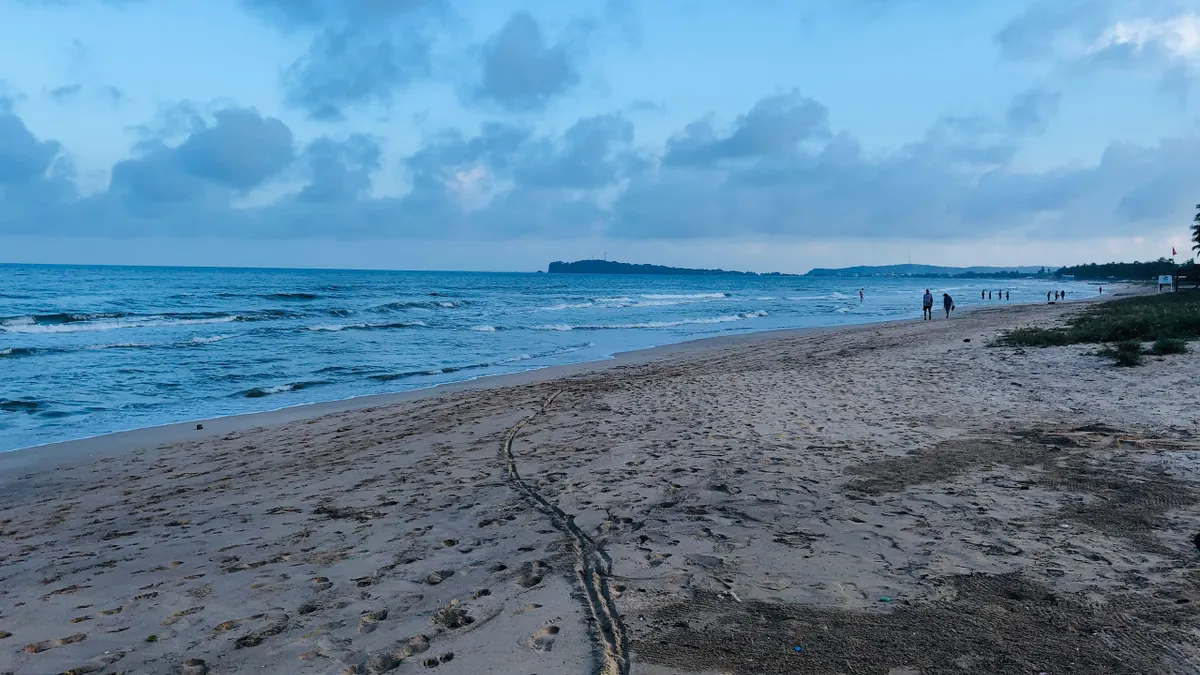 The long white sweep of Nilaveli beach near Trincomalee