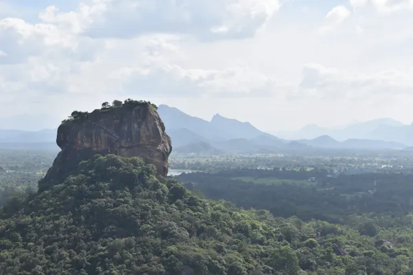 Sigiriya rock fortress rising above the jungle plains of the Cultural Triangle
